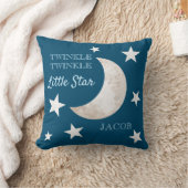 Navy Blue Stars Moon Twinkle Twinkle Little Star Kissen (Decke)