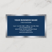 Navy Blue Steel Circle Saw Handyman Carpenter Visitenkarte (Rückseite)