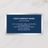 Navy Blue Steel Silver Foto Real Anwesen Agent Visitenkarte (Rückseite)