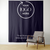 Navy Blue Step & Repeat Business Background Wandteppich (Beispiel)