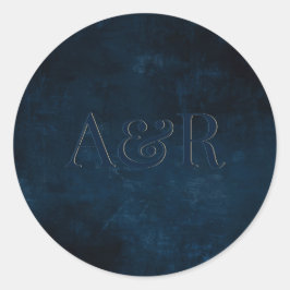 Navy Blue Sticker Monogramm,