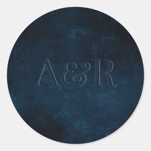 Navy Blue Sticker Monogramm, (Vorderseite)