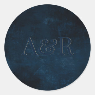 Navy Blue Sticker Monogramm,