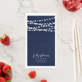 Navy Blue String Lights Elegant Cheers Event Serviette (Beispiel)