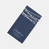Navy Blue String Lights Elegant Cheers Event Serviette (Ecke)