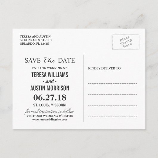 Navy Blue String Lights Elegante Spitze Save the D Ankündigungspostkarte (Rückseite)