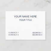 Navy Blue Strip Beach House Visitenkarte (Rückseite)