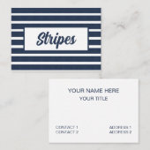 Navy Blue Strip Beach House Visitenkarte (Vorne/Hinten)