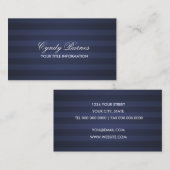 Navy Blue Strip Business Card Visitenkarte (Vorne/Hinten)