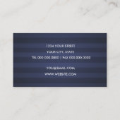 Navy Blue Strip Business Card Visitenkarte (Rückseite)
