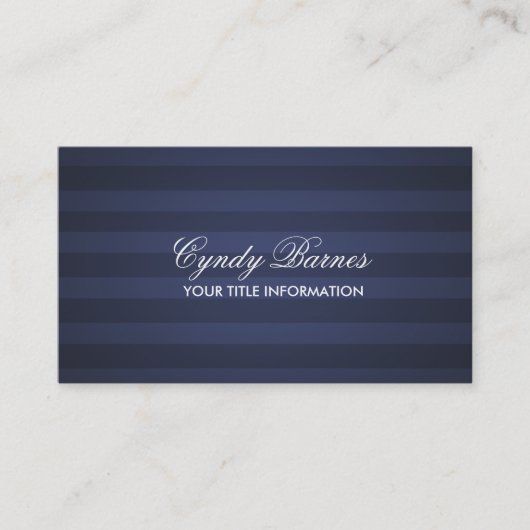 Navy Blue Strip Business Card Visitenkarte (Vorderseite)
