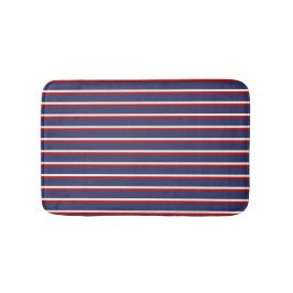 Navy Blue Strip Chic Moderne vertikale Linien Badematte
