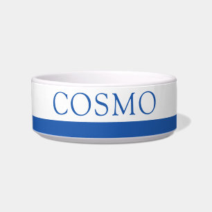 Navy Blue Strip Custom Pet Name Cat Dog Food Napf