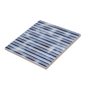 Navy Blue Stripe Muster Imitate metallische Folie  Fliese (Seite)