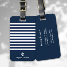 Navy Blue Striped Nautical Pattern
