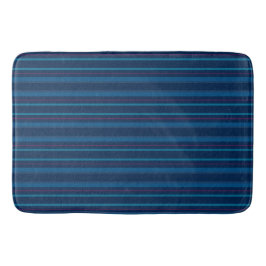 Navy Blue Stripes Bath Mat Badematte