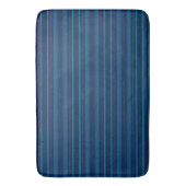 Navy Blue Stripes Bath Mat Badematte (Vorderseite Vertikal)