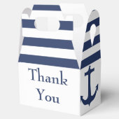 Navy Blue Stripes Boat Anchor Nautical Theme Geschenkschachtel (Geöffnet)