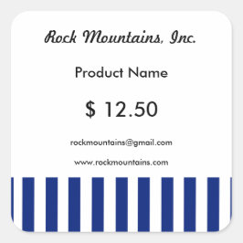 Navy Blue Stripes Executive Price Tag Stickers