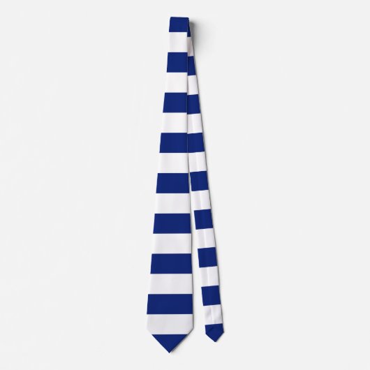 Navy Blue Stripes Nautic Pattern Krawatte (Vorderseite)