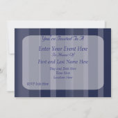 Navy Blue Stripes Party Einladung (Rückseite)