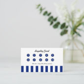 Navy Blue Stripes Retail Loyalty Card Boutique Treuekarte (Stehend Vorderseite)