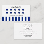 Navy Blue Stripes Retail Loyalty Card Boutique Treuekarte (Vorne/Hinten)