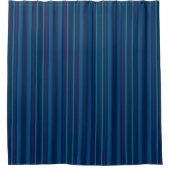 Navy Blue Stripes Shower Curtain Duschvorhang (Vorderseite)