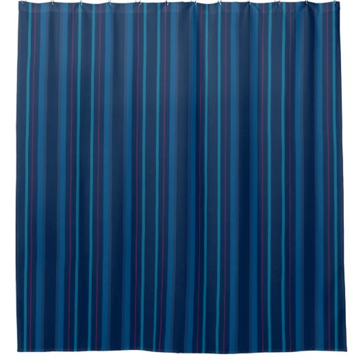 Navy Blue Stripes Shower Curtain Duschvorhang (Vorderseite)