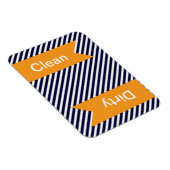Navy Blue Striping Clean - Geschirrspülmagnete Magnet (Rechte Seite)