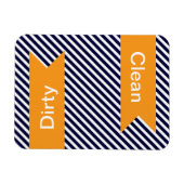 Navy Blue Striping Clean - Geschirrspülmagnete Magnet (Horizontal)