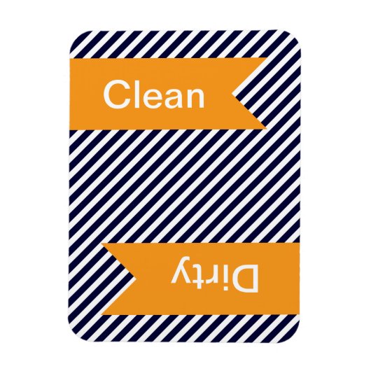 Navy Blue Striping Clean - Geschirrspülmagnete Magnet (Vertikal)