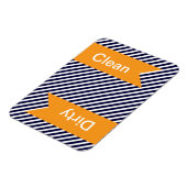 Navy Blue Striping Clean - Geschirrspülmagnete Magnet (Linke Seite)