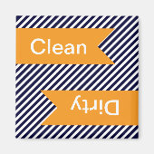 Navy Blue Striping Clean - Geschirrspülmagnete Magnet (Vorne)