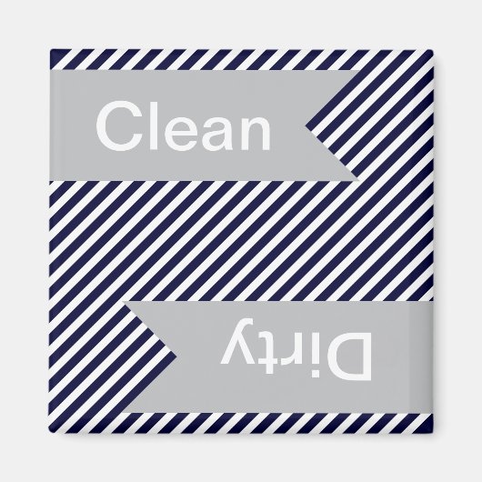 Navy Blue Striping Clean - Geschirrspülmagnete Magnet (Vorne)
