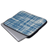 Navy Blue Stylipe Muster Laptopschutzhülle (Vorne Knopf)
