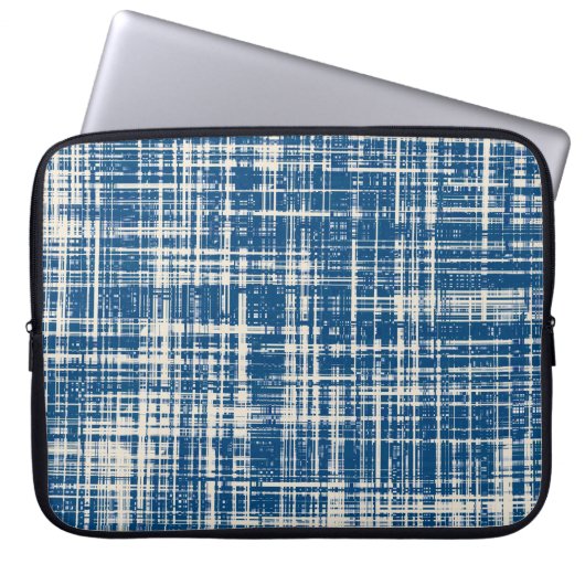 Navy Blue Stylipe Muster Laptopschutzhülle (Vorderseite)