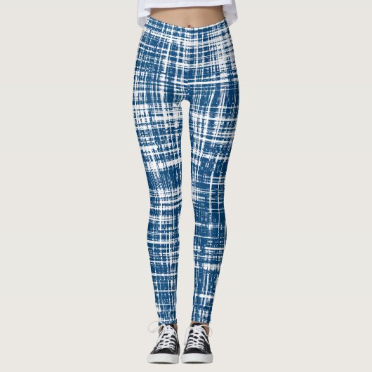 Navy Blue Stylipe Muster Leggings (Vorderseite)