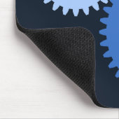 Navy Blue stylish Maschine cogs Mousepad (Ecke)