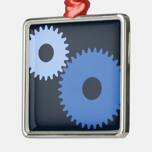 Navy Blue stylish Maschine cogs Ornament Aus Metall (Links)
