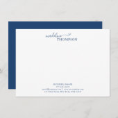 Navy Blue Stylish Script Typografy Business Mitteilungskarte (Vorne/Hinten)