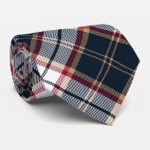 Navy Blue Stylish Tartan Karierte Raute Muster Krawatte (Gerollt)