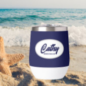 Navy Blue Stylized Name Wedding Bridesmaid