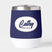 Navy Blue Stylized Name Wedding Bridesmaid (Vorderseite)