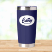 Navy Blue Stylized Wedding Bridesmaid Thermobecher