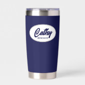 Navy Blue Stylized Wedding Bridesmaid Thermobecher (Vorderseite)