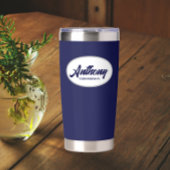 Navy Blue Stylized Wedding Trauzeuge Thermobecher