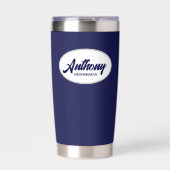 Navy Blue Stylized Wedding Trauzeuge Thermobecher (Vorderseite)