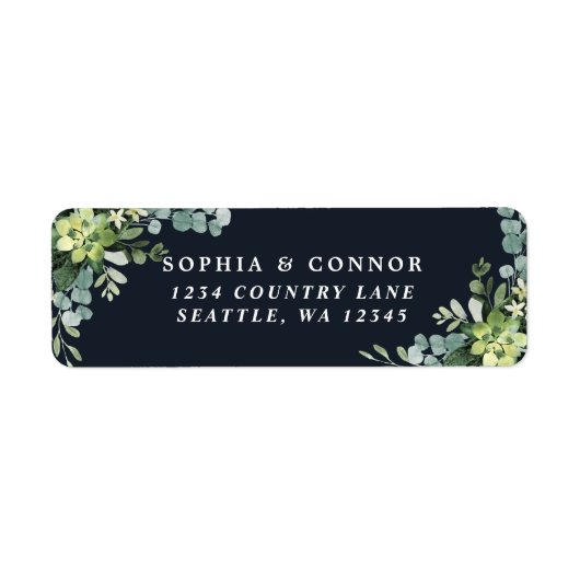 Navy Blue Sukkulous Rücksendeadresse (Vorne)