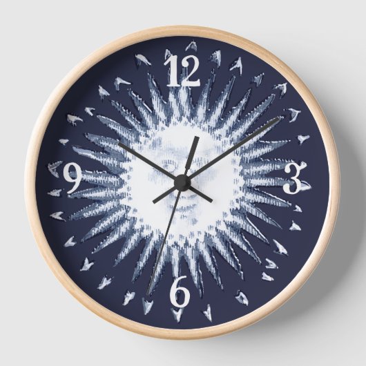 Navy Blue Sun Sternexplosion Antique Anthropomorph Uhr (Vorderseite)